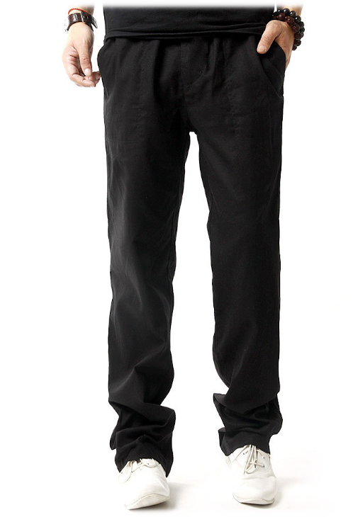 Loose Casual Brand Trousers Black