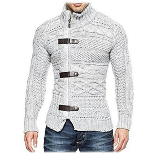 Knit Cardigan Sweater Front Hooks White