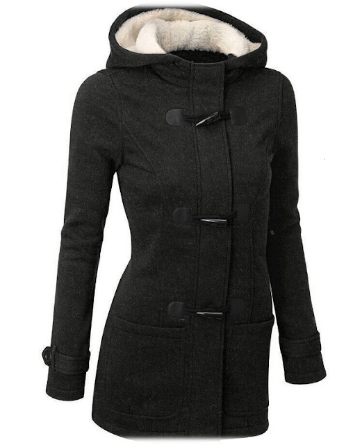 Women Hooded Coat Black