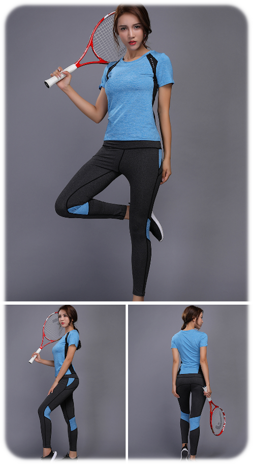 Women Training Gym Yoga Pants and Shirt