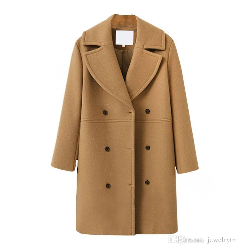 Mid Length Wool Coat Beige