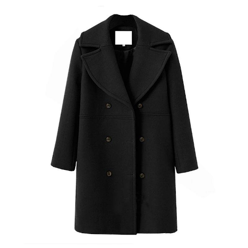 Mid Length Wool Coat Black